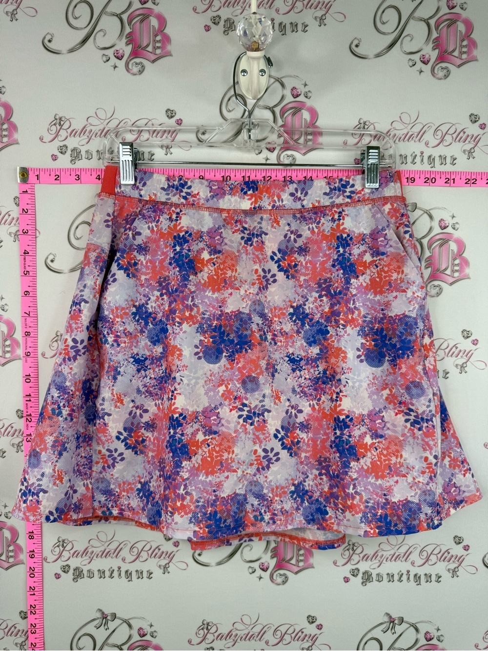 Kyodan golf skort skirt Floral A-Line Skirt in Coral, Blue & Lavender